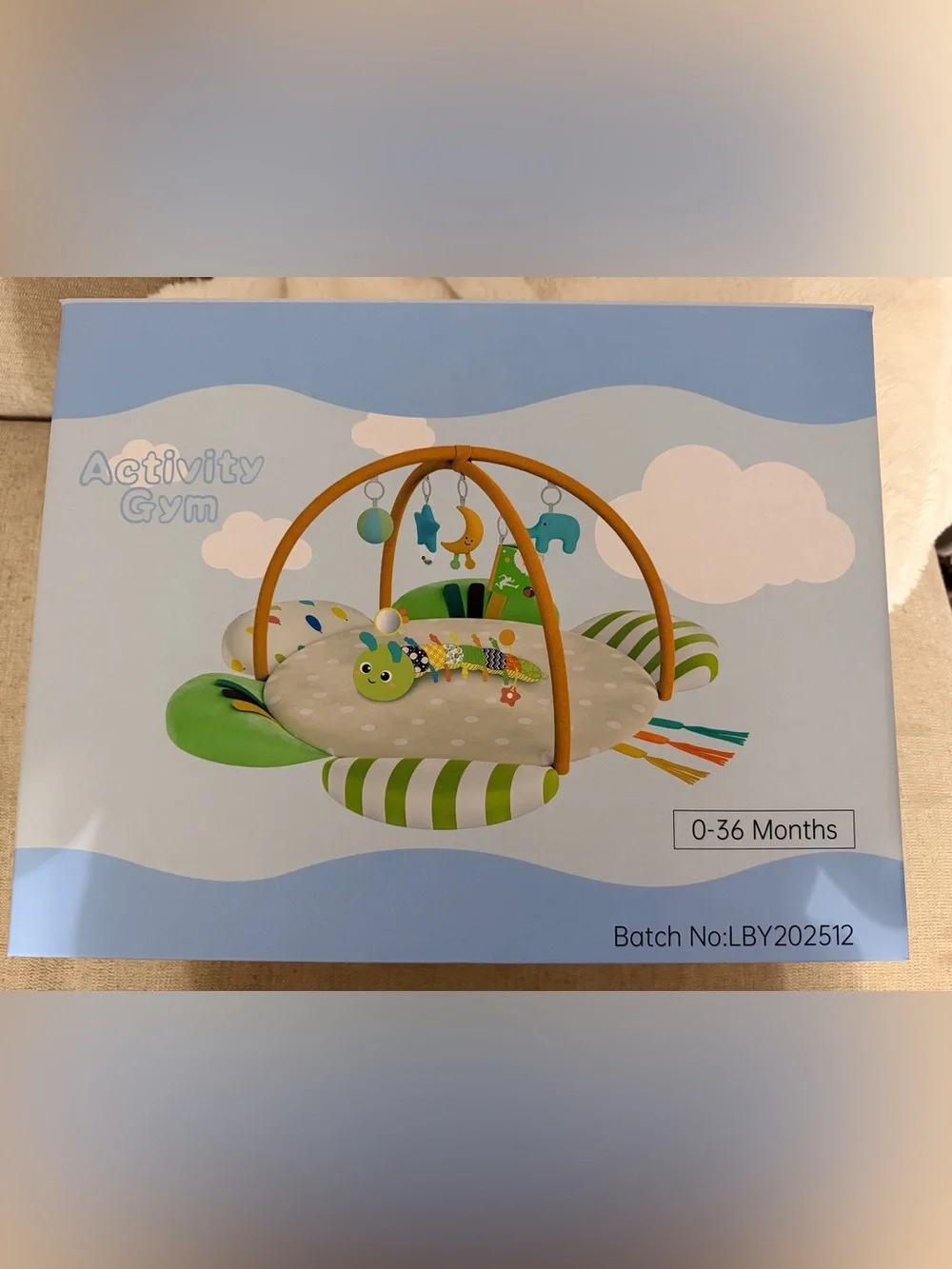 Baby Play Gym with Green Caterpillar Activity Mat